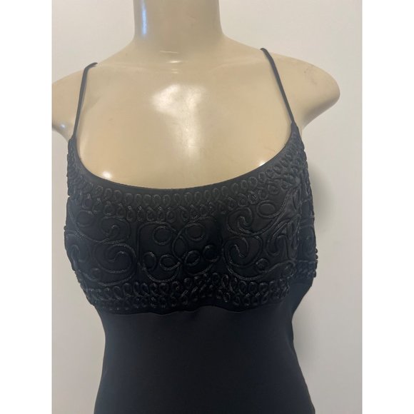 ⭐️Vintage Black Side Split Embellished Gown - Picture 5 of 10